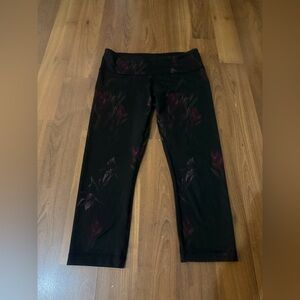 Floral Black Womens Leggings